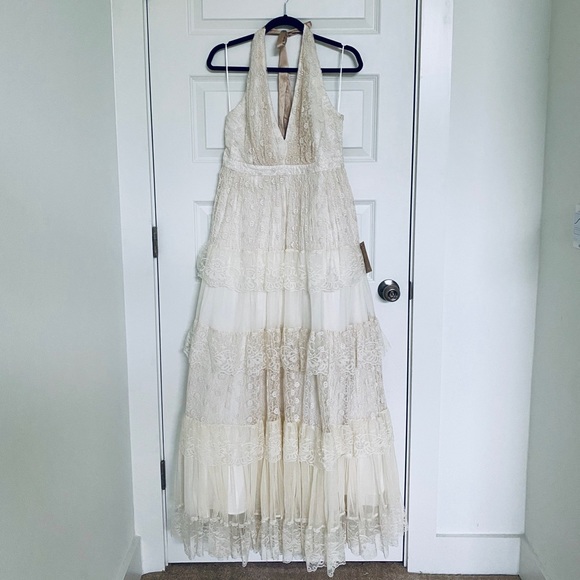 Modcloth Dresses & Skirts - ModCloth Boho Ivory Wedding Halter Dress NWT